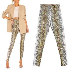 Commando Faux Leather Leggings 4-way Stretch Animal Print Neon Snake Small NWT